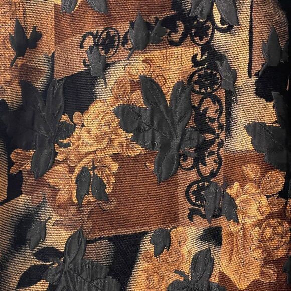 Vintage Brown tapestry Reversible Brocade paisley jacket Med - Picture 7 of 10